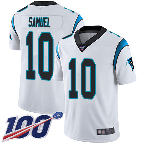 Carolina Panthers Limited White Youth Curtis Samuel Road Jersey NFL Football #10 100th Season Vapor Untouchable